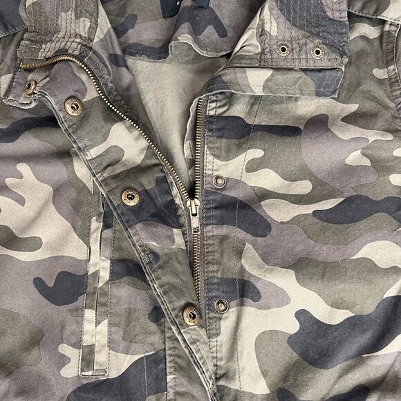 Camo Green‎ Military Jacket Women Medium Army Lightweight Utility Cotton Grunge - Picture 11 of 14